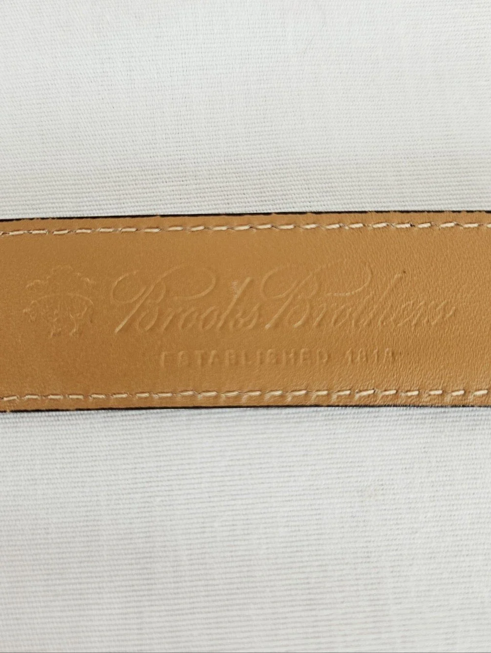 Brooks Brothers Italian Leather Belt Black Leather Wrapped Buckle Medium